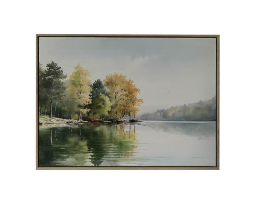 Seinäkuva WALLY 45x60cm, metsä järven rannalla