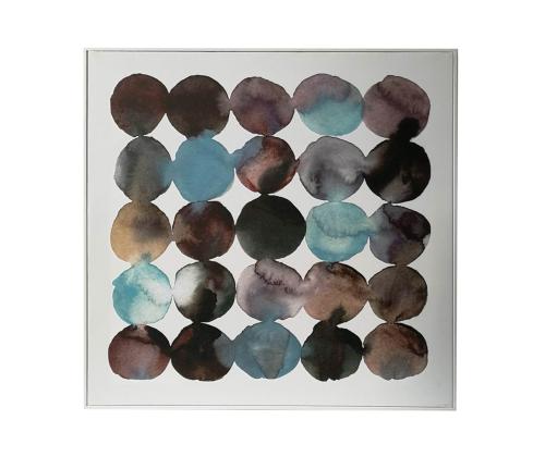 Taustakuva WALLY 60x60cm, sininen abstrakti ympyrät