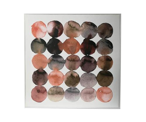 Taustakuva WALLY 60x60cm, ruskea abstrakti ympyrät