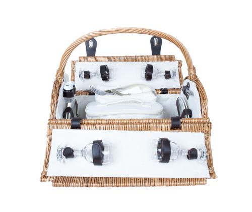 Piknik-kori GINO 4:lle 47x31xH23/28/38cm, kahvalla varustettuna