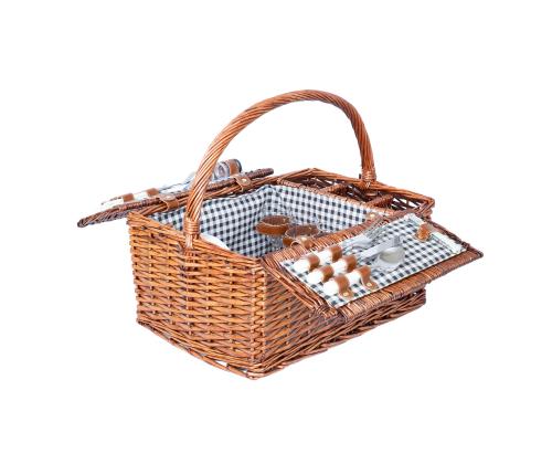 Piknik-kori GINO 4:lle 46x33xH22/40cm, kahvallinen