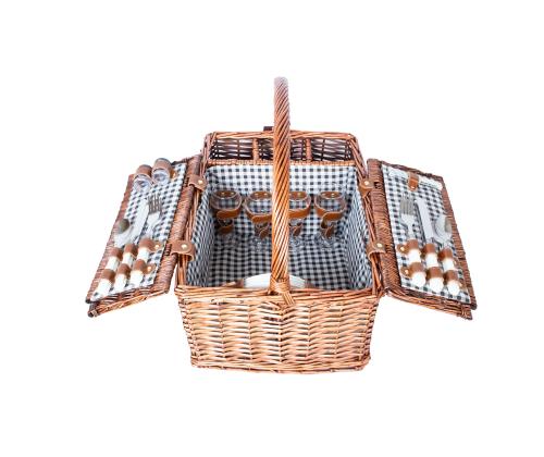 Piknik-kori GINO 4:lle 46x33xH22/40cm, kahvallinen