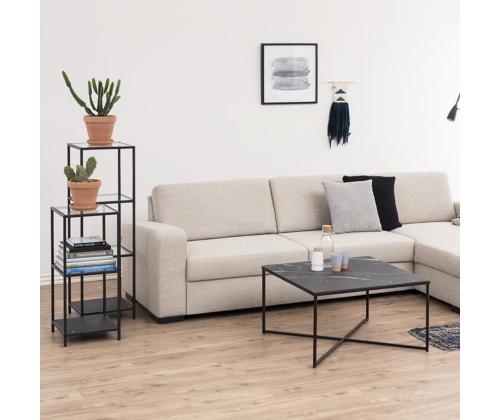 Hylly SEAFORD 35x37xH82,5cm, lasi, metalli