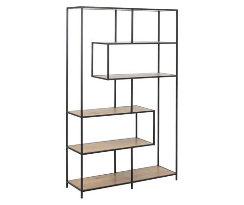 Hylly SEAFORD 114x35xH185cm, tammi, huonekalulevy, metalli