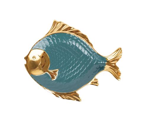 Lauta GOLDFISH 38x34cm, vihreä keramiikka