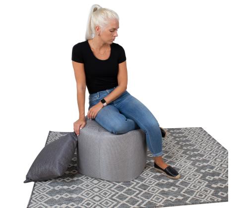 Tumba MITSU-MITSU, 55x55cm, k45cm, harmaa ja hopea, 50% puuvillaa, 50% polyesteriä, kangas-305