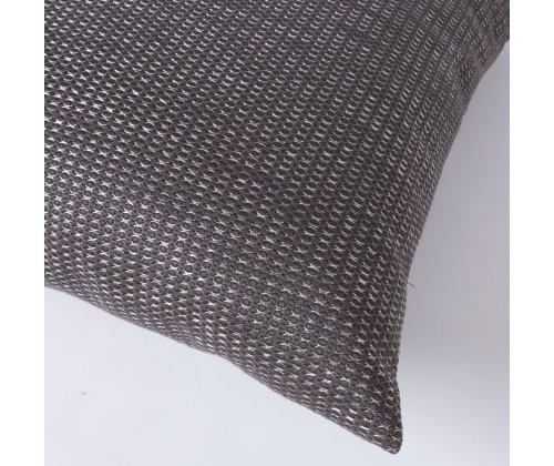 Tyyny MITSU-MITSU, 45x45cm vetoketjulla, tummanruskea ja hopea, 50% puuvillaa, 50% polyesteriä, kangas 304