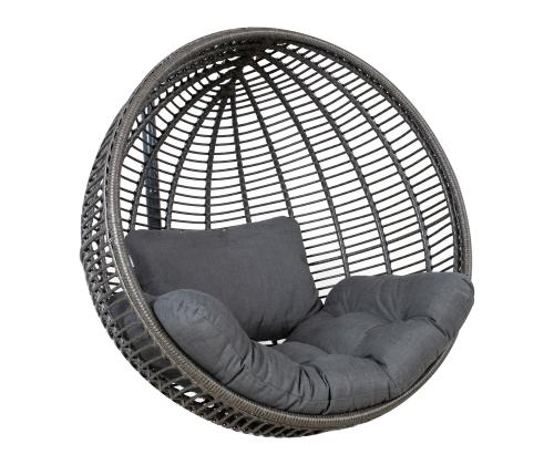 Riipputuolin tyyny CLOBE tummanharmaa, istuin 64x106cm, selkätyyny 64x42cm, 100% polyesteri