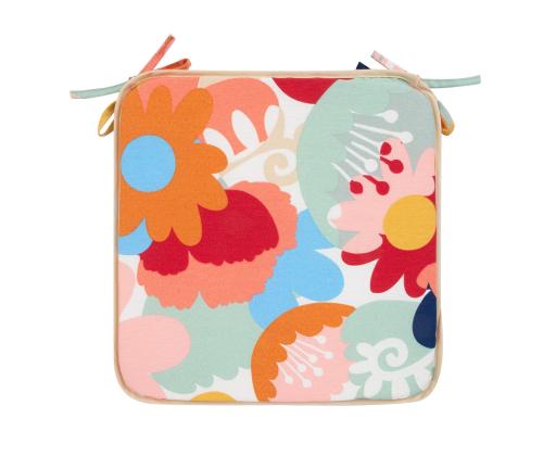 Tuolinpäällinen NORDIC FLOWER 39x39x2,5cm, 80% puuvillaa, 20% polyesteriä