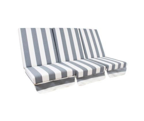 Keinutyynyt MONTREAL 114x52x9cm/3kpl, mustavalkoraidallinen, 100% polyesteri