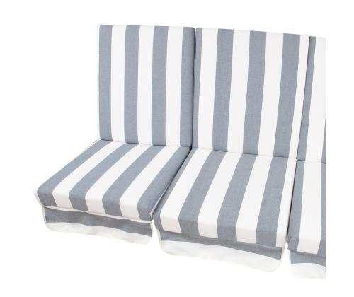 Keinutyynyt MONTREAL 114x52x9cm/3kpl, mustavalkoraidallinen, 100% polyesteri