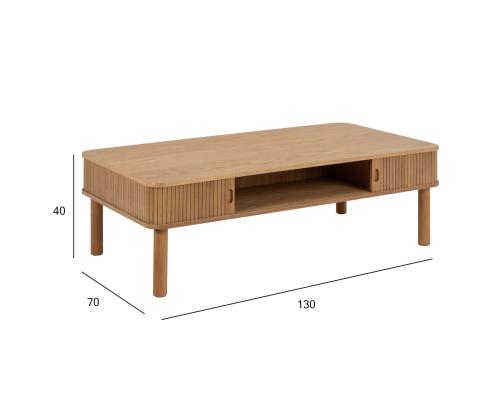 Sohvapöytä LANGLEY 130x70xK40cm, luonnonväriä