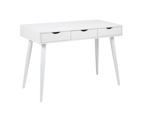 Työpöytä NEPTUN 110x50xH77cm, valkoinen, melamiinilevy, metallia