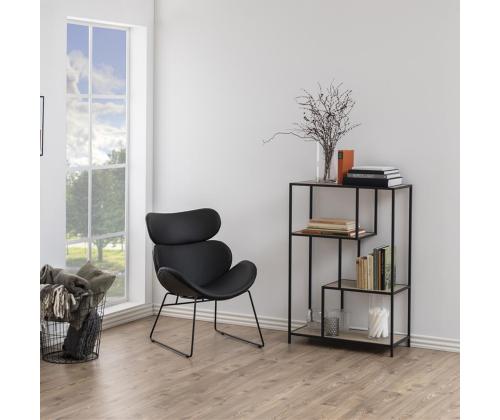 Hylly SEAFORD 77x35xH114cm, tammi, huonekalulevy, metalli