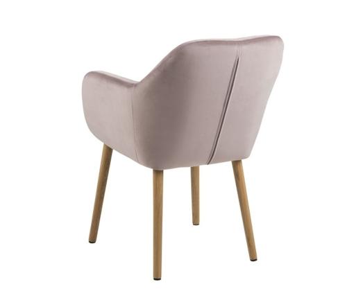 Tuoli EMILIA 57x59xH83cm, istuin ja selkänoja: kangas, väri: vanaroosi, jalat: tammi, viimeistely: öljytty