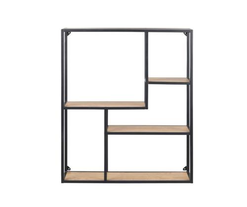 Seinähylly SEAFORD 75x20xH91cm, tammi, huonekalulevy, metalli