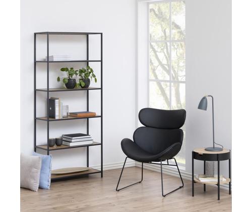 Hylly SEAFORD 77x35xH185cm, tammi, huonekalulevy, metalli