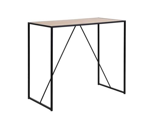 Baaripöytä SEAFORD 120x60xH105cm, pöytälevy: huonekalulevy laminoidulla pinnoitteella, väri: tammi, runko: musta metalli