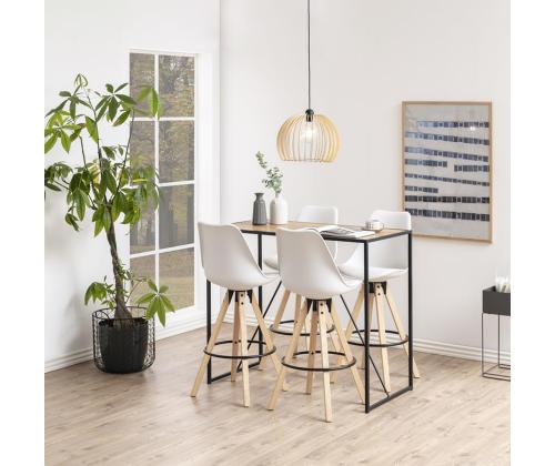 Baaripöytä SEAFORD 120x60xH105cm, pöytälevy: huonekalulevy laminoidulla pinnoitteella, väri: tammi, runko: musta metalli