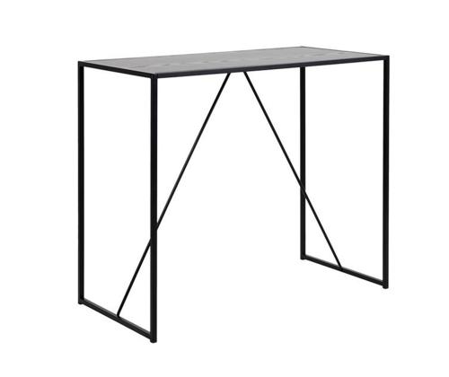 Baaripöytä SEAFORD 120x60xH105cm, pöytälevy: musta saarimelamiini, runko: musta metalli