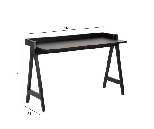 Työpöytä MISO, 126x51xH80cm, musta tammi