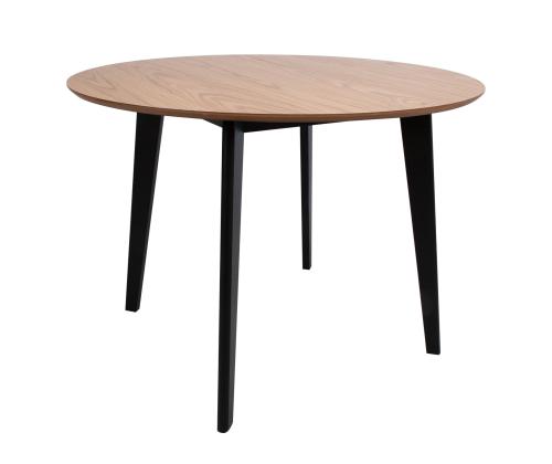 Ruokasetti ROXBY pyöreä pöytä D105xH76cm, 4 tuolia (AC85660), tammi/musta