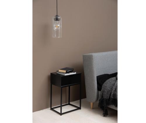 Yöpöytä MITRA 40x30xH61,5cm, musta/metalli