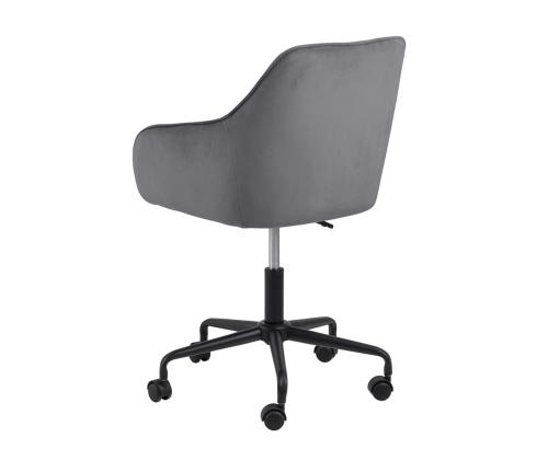 Työtuoli BROOKE 59x59xH89cm, tummanharmaa sametti, 100% polyesteri, jalka: musta metalli