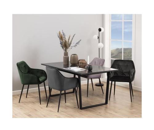 Ruokapöytä AMBLE 160x90xH74cm, musta, melamiini, metallia