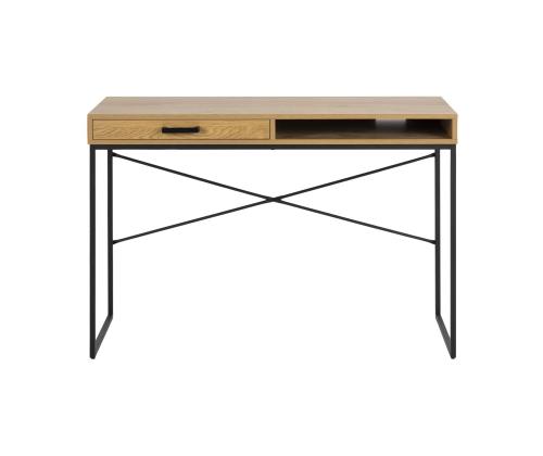 Työpöytä SEAFORD 110x45xH75cm, tammi, metalli