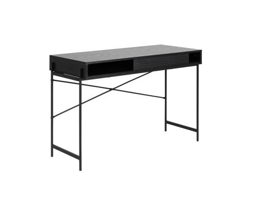 Kirjutuslaud ANGUS 110x50xH75cm, must, melamiin, metalli