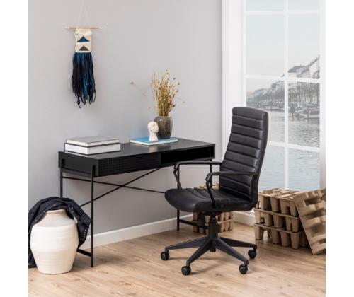 Kirjutuslaud ANGUS 110x50xH75cm, must, melamiin, metalli