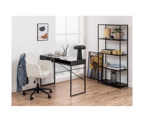 Kirjutuslaud SEAFORD 110x45xH75cm, must, MDF, metalli