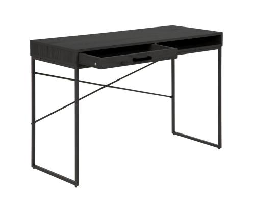 Kirjutuslaud SEAFORD 110x45xH75cm, must, MDF, metalli