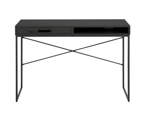 Kirjutuslaud SEAFORD 110x45xH75cm, must, MDF, metalli