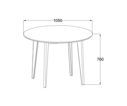 Ruokapöytä ROXBY D105xH76cm, tammi