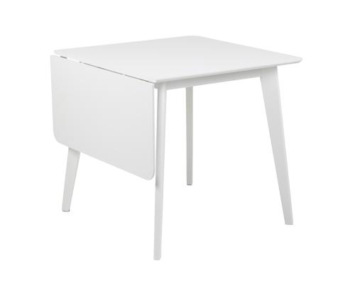 Ruokapöytä ROXBY, 80/120x80xH76cm, valkoinen, jatkettava, pöytälevy: valkoiseksi maalattu MDF, jalat: kumipuuta