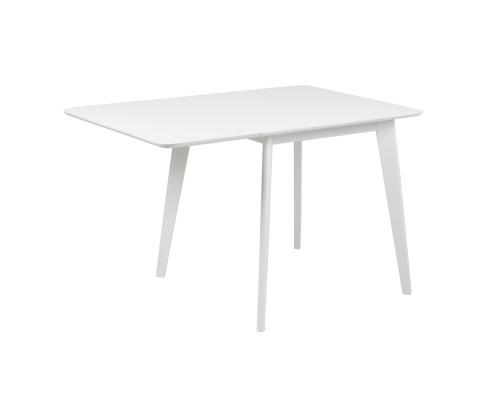 Ruokapöytä ROXBY, 80/120x80xH76cm, valkoinen, jatkettava, pöytälevy: valkoiseksi maalattu MDF, jalat: kumipuuta