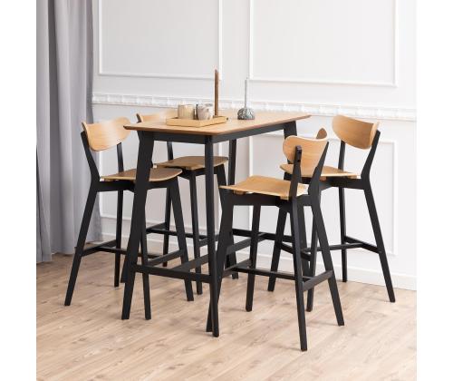 Baaripöytä ROXBY 120x60xH105cm, luonnollinen/musta