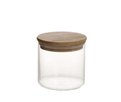 Lasipurkki JARA D8,3xH8cm 390ml bambukannella varustettuna