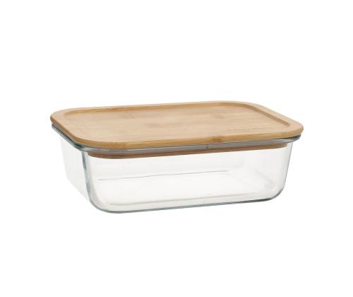 Kulho BOXY 19,7x14,7xH5,8cm 1000ml, lasi, bambu