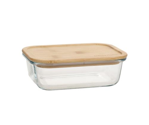 Kulho BOXY 17x12,6xH5,3cm 640ml, lasi, bambu