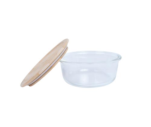 Kulho BOXY D15xH6cm 620ml, lasia, bambukannella varustettuna