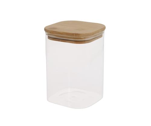 Lasipurkki JAR 10x10xH14cm 1100ml bambukannella varustettuna