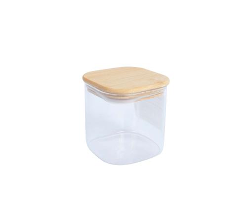 Purkki JAR 10x10xH10cm 800ml bambukannella, lasia
