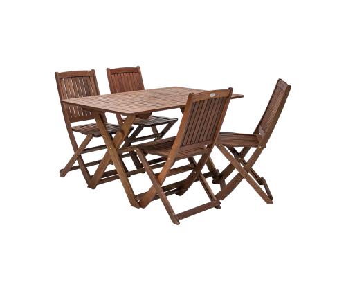 Puutarhakalusteet MODENA pöytä ja 4 tuolia, Meranti