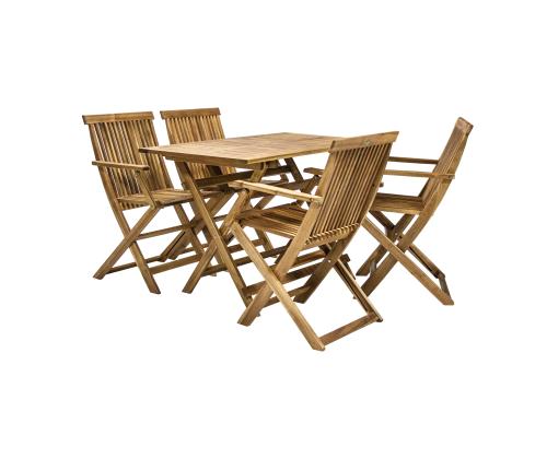 Puutarhakalusteet setti FINLAY pöytä ja 4 tuolia käsinojilla