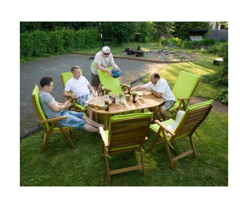 Puutarhakalusteet setti FINLAY pöytä ja 6 tuolia käsinojilla