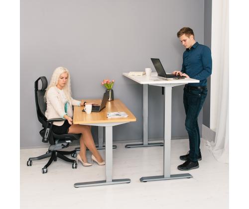 Säädettävä pöytä ERGO 1 moottorilla 140x70xH71-121cm, valkoinen, melamiinilevy