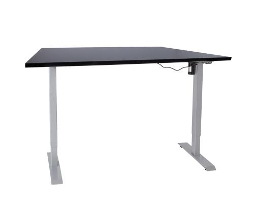 Työpöytä ERGO 1 moottorilla 140x80xH71-121cm, musta/harmaa, melamiinilevy
